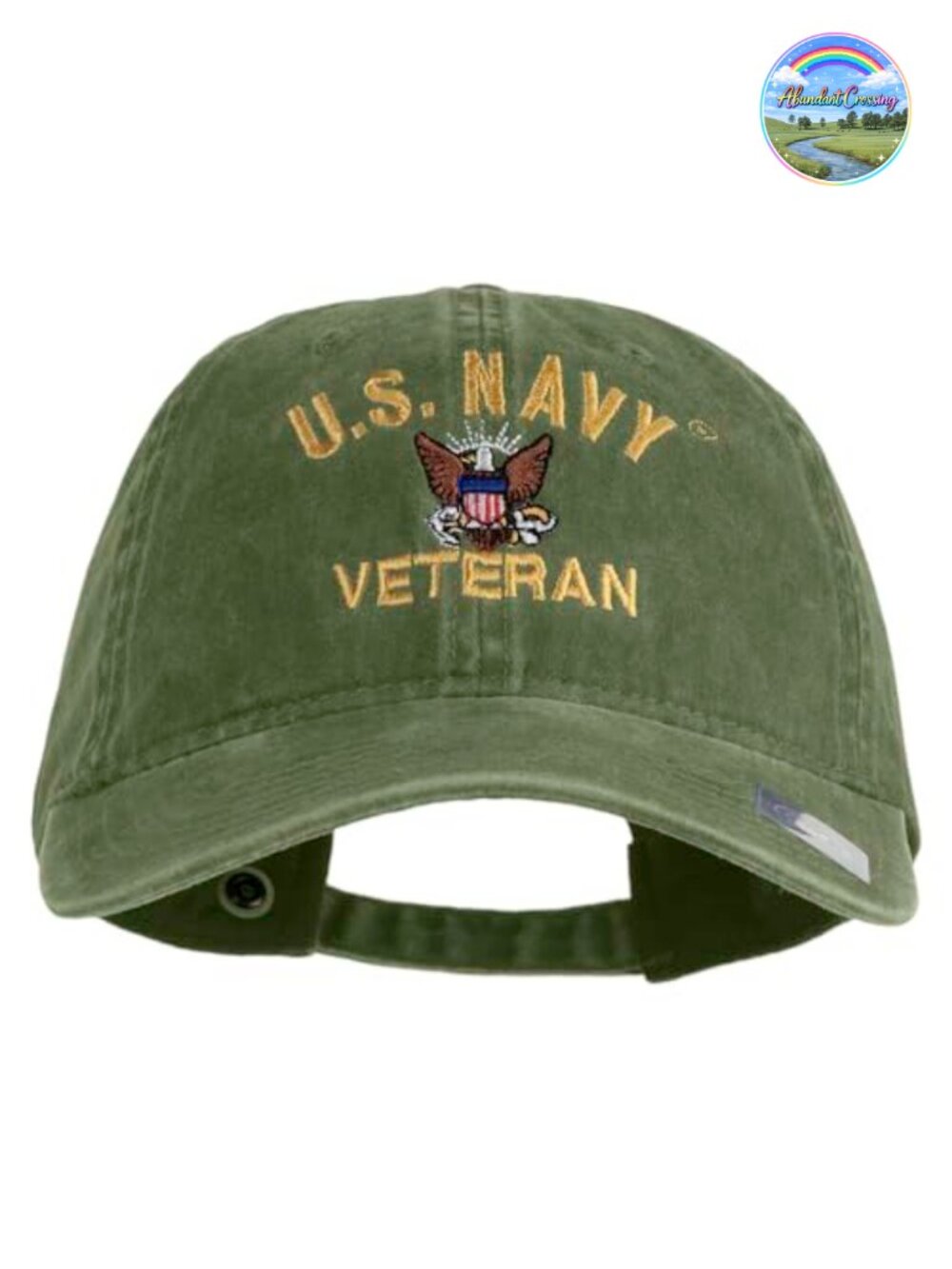 Navy Veteran Embroidered Washed Cotton Baseball Cap Adjustable Military Hat